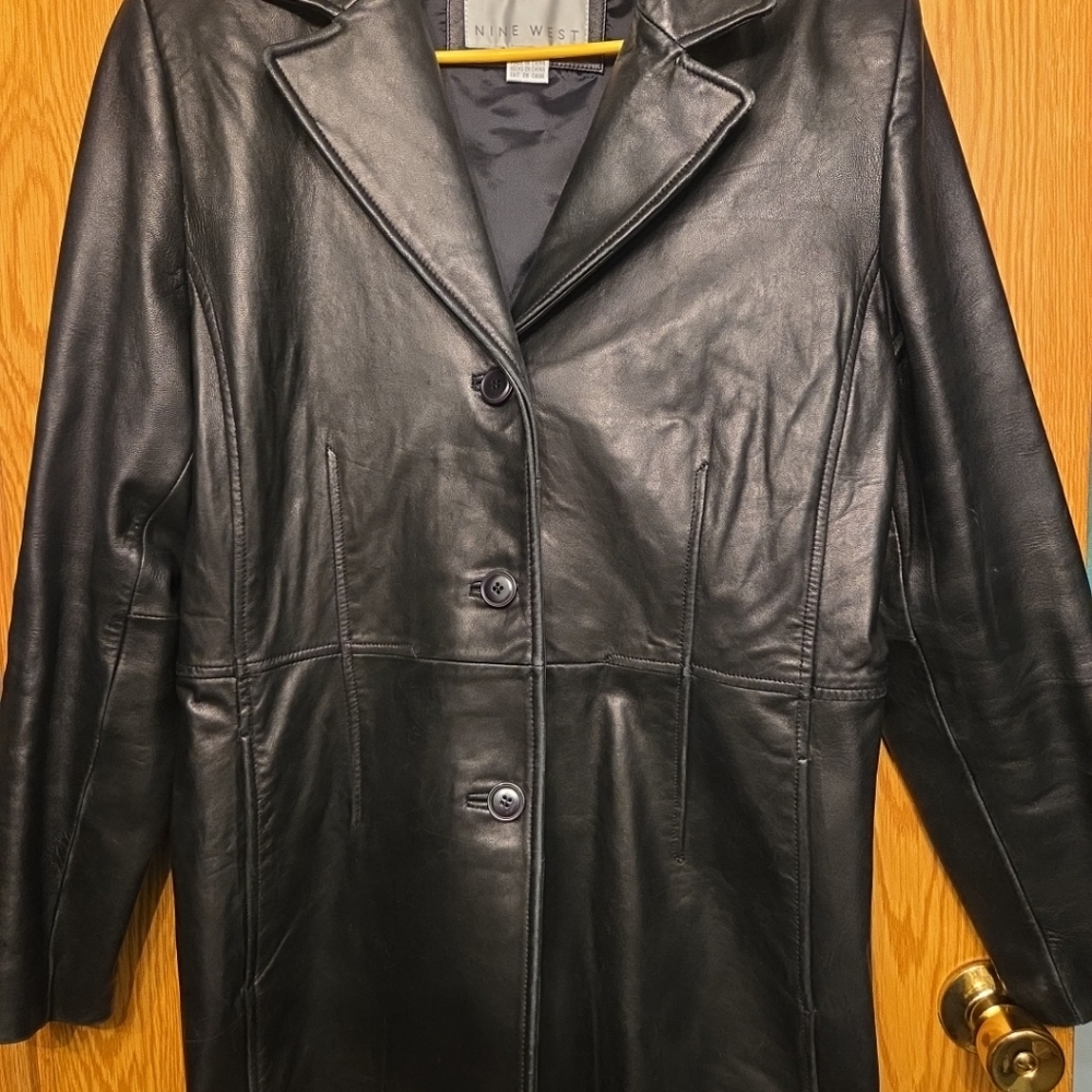 Nine West women's leather jacket size large
